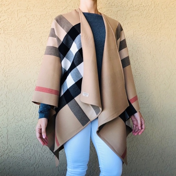 Burberry Jackets & Blazers - BURBERRY Charlotte Reversible Check Poncho Cape